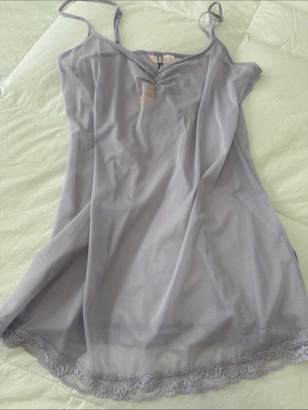 VS Women’s Lace-Trim Sheer Slip Dress - Light Lavender
